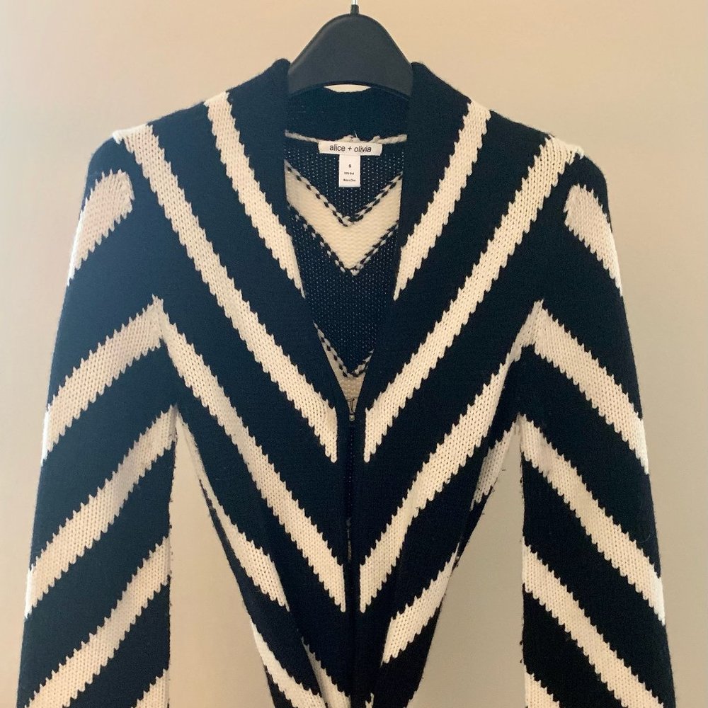 Alice & Olivia Chevron Tie Sweater